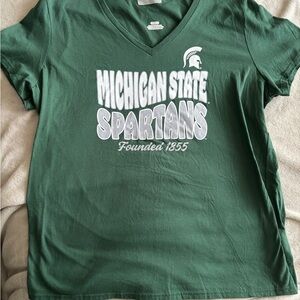 Michigan State Spartans Green V-Neck Women's Top